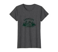 Cabin Life Rústico Desierto Escapada Naturaleza Amante Camiseta, Mujer, Jaspeado Oscuro, XL