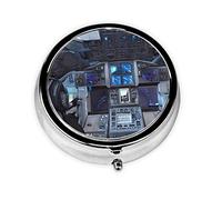 Cabin of The Futureround - Pastillero redondo de 3 compartimentos, organizador de pastillas portátil para viajes.