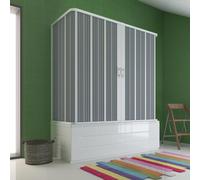 CABINA BAÑERA 3 LADOS 70X170X70CM CENTRAL 2 PUERTAS PLEGABLES BLANCO