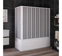 Cabina de Bañera 70x170 cm en PVC plegable con Apertura Central H 150 cm color Blanco mod. Flex