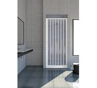 Cabina de ducha con puerta plegable de 100 x 185 cm de PVC unilateral con apertura lateral.
