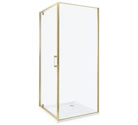 Cabina de ducha cuadrada de vidrio templado una puerta dorado 80 x 80 x 185 cm Darli