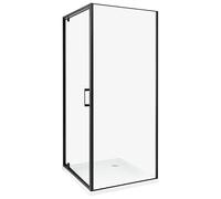 Cabina de ducha cuadrada de vidrio templado una puerta negro 80 x 80 x 185 cm Darli
