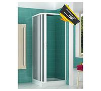 Cabina de ducha de 70 x 70 cm de doble cara con fuelle con apertura lateral de PVC 185 cm de altura