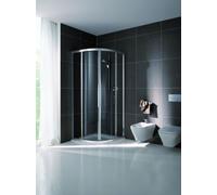 Cabina de ducha de cuarto de círculo Koralle con 2 elementos deslizantes y 2 paneles fijos myDay VSF radio 500 90/90 875-895x2000mm, VB23309020DA1, Cabinas de ducha: Marco: Plata pulida, Vidrio: ESG