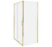 Cabina de ducha vidrio templado una puerta dorado 80 x 100 x 185 cm Yoro