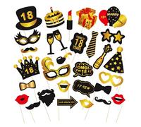 Cabina de Fotos Accesorios Photo Booth Selfie Accesorios para fotomatón de 18 cumpleaños, 30 piezas, kit de bricolaje adecuado para él o ella, celebración de 18 cumpleaños, propulsión de fotomatón