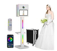 Cabina de fotos con espejo de pantalla táctil con aplicación y control remoto, incluye 108 papeles fotográficos de 6 pulgadas, ideal para publicidad, Halloween y fotos de cumpleaños de mascotas