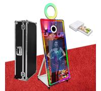 Cabina de fotos con espejo mágico, cabina de fotos de espejo de 65 pulgadas con pantalla táctil interactiva de 32 pulgadas, mini PC integrada adecuada para necesidades de fotografía en varios lugares