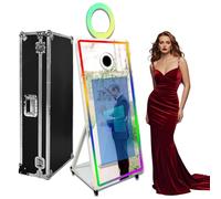 Cabina de fotos con espejo mágico con luz RGB (pantalla táctil blanca de 43 pulgadas, máquina de fotomatón)