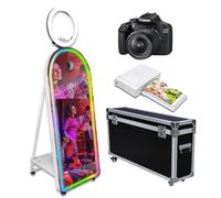 Cabina de fotos con espejo mágico con luz RGB (TS arqueada de 32 pulgadas + anillo de luz, máquina+cámara + mini impresora)