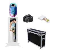 Cabina de fotos con espejo mágico con pantalla LCD de 29 pulgadas para bodas, fiestas de cumpleaños, cabina de fotos de espejo con pantalla táctil de espejo de 13.3 pulgadas, con funda de vuelo