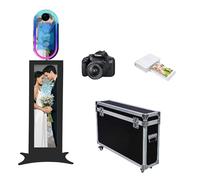 Cabina de fotos con espejo mágico con pantalla LCD de 29 pulgadas para bodas, fiestas de cumpleaños, cabina de fotos de espejo con pantalla táctil de espejo de 13.3 pulgadas, con funda de vuelo