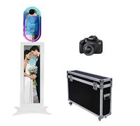 Cabina de fotos con espejo mágico con pantalla LCD de 29 pulgadas para bodas, fiestas de cumpleaños, cabina de fotos de espejo con pantalla táctil de espejo de 13.3 pulgadas, con funda de vuelo