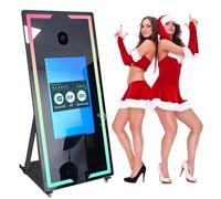 Cabina de fotos con espejo mágico con pantalla táctil de 65 pulgadas con quiosco de cámara selfie, marco de luz RGB Loop, Windows 10, 8 GB de RAM + 256 GB de almacenamiento, perfecto para eventos y
