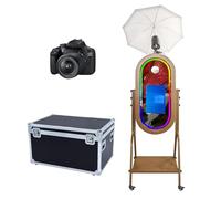 Cabina de fotos con espejo mágico con paraguas de luz suave, pantalla táctil de 21.5 pulgadas, funda de vuelo para cabina de fotos con Windows, luz RGB con control de aplicación para eventos de fiesta
