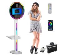 Cabina de fotos con pantalla táctil con mini impresora y cámara, incluye 108 papeles de impresión, ideal para eventos, fiestas, alquileres, cumpleaños y bodas