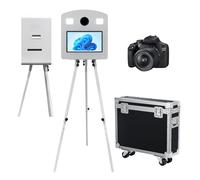 Cabina de fotos con trípode de 15.6 pulgadas con mini PC, cabina de fotos portátil perfecta para bodas, Halloween, fiestas, eventos (máquina + cámara)