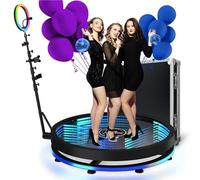 Cabina de fotos de 360 grados con cámara giratoria y anillo de luz, control remoto por aplicación, soporte extensible de 100 cm, incluye impresión de logotipo gratis