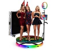 Cabina de fotos de 360 grados con logotipo personalizado, control por aplicación o control remoto, funda de vuelo perfecta para fiestas y bodas