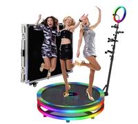 Cabina de fotos de cristal 360 con logotipo personalizado, control por aplicación o control remoto, funda de vuelo perfecta para fiestas y bodas