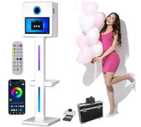 Cabina de fotos de espejo con pantalla táctil de 15.6 pulgadas, mini impresora, cámara y papel de impresión, aplicación/control remoto para publicidad y eventos