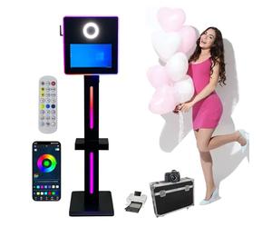 Cabina de fotos de espejo con pantalla táctil de 15.6 pulgadas, mini impresora, cámara y papel de impresión, aplicación/control remoto para publicidad y eventos