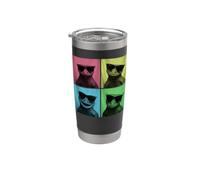 Cabina de fotos divertida para amantes del lagarto del arte pop con cresta Vaso térmico de acero inoxidable de doble pared