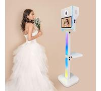 Cabina de fotos DSLR, espejo mágico portátil SelfIe de 15,6 pulgadas con estuche de vuelo, cámara Photobooth Machine con control remoto y aplicación, para bodas, fiestas, Navidad, Halloween, cumpleaño