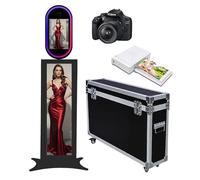 Cabina de fotos LCD con espejo mágico de 13.3 pulgadas con luz RGB, control de aplicación, visualización táctil para fotomatón selfie Station Shell Stand para eventos (negro, cabina de fotos + cámara