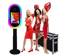 Cabina de fotos para iPad de 10.2, 11, 11 y 12.9 pulgadas y para cámara, control remoto, funda de vuelo, soporte portátil 2 en 1 para selfies para eventos de alquiler de fiestas (negro, máquina de