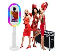 Cabina de fotos para iPad de 10.2, 11, 11 y 12.9 pulgadas y para cámara, control remoto, funda de vuelo, soporte portátil 2 en 1 para selfies para eventos de alquiler de fiestas (blanco, máquina de