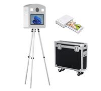 Cabina de fotos portátil, cabina de fotos de 15.6 pulgadas con mini PC, cabina de fotos con trípode perfecta para bodas, Halloween, fiestas, eventos (máquina + mini impresora)