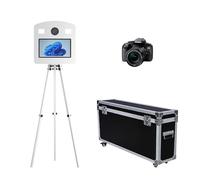 Cabina de fotos portátil, cabina de fotos de espejo de 15.6 pulgadas con mini PC, cabina de fotos con trípode perfecta para fiestas, bodas, eventos, con funda de vuelo (máquina de pantalla de 15.6