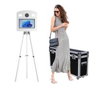 Cabina de fotos portátil, cabina de fotos de espejo de 15.6 pulgadas con mini PC, cabina de fotos con trípode perfecta para fiestas, bodas, eventos, con funda de vuelo (máquina de pantalla de 15.6