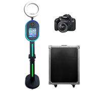 Cabina de fotos portátil compatible con iPad de 10.2 pulgadas, 11.9 pulgadas, 11 pulgadas, 12.9 pulgadas, 13 pulgadas, con soporte de carcasa de luz RGB, máquina para selfies para eventos (negro,