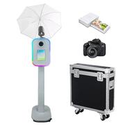 Cabina de fotos portátil compatible con iPad, soporte de cabina de fotos de 10.2 a 13 pulgadas con soporte de carcasa de paraguas de luz suave, máquina de fotobooth para eventos, alquiler de bodas