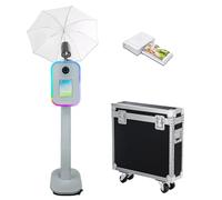 Cabina de fotos portátil compatible con iPad, soporte de cabina de fotos de 10.2 a 13 pulgadas con soporte de carcasa de paraguas de luz suave, máquina de fotobooth para eventos, alquiler de bodas
