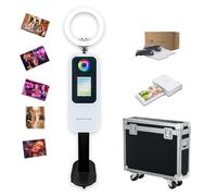 Cabina de fotos portátil compatible con superficie/tableta/iPad para cabina de fotos de 10.2 a 13 pulgadas, máquina de fotos para selfie, para fiestas, compatible con mini impresora integrada (máquina