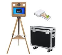 Cabina de fotos portátil con pantalla táctil de 15.6 pulgadas, ideal para bodas, fiestas, celebraciones y eventos de alquiler (máquina + mini impresora)