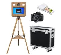 Cabina de fotos portátil con pantalla táctil de 15.6 pulgadas, ideal para bodas, fiestas, celebraciones y eventos de alquiler (máquina+cámara+mini impresora)