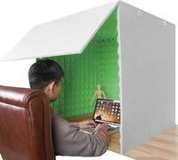 cabina de grabación de sobremesa, Cabina de grabación portátil for voz, cabina aislamiento for micrófono, protector for estudio, blog, uso vocal(Green)