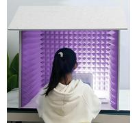 cabina de grabación de sobremesa, Cabina vocal portátil for grabación de sonido, equipo estudio, protector micrófono for podcasts, canto, videojuegos y retransmisiones(Purple)