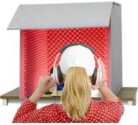 cabina de grabación de sobremesa, Equipo de grabación portátil con cabina sonido, sala aislamiento acústico for estudio en casa, cubo espuma for micrófono, for audio calidad(Red)