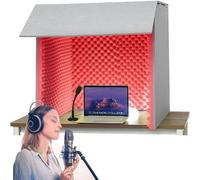 Cabina de grabación insonorizada con espuma de alta densidad, escudo absorbente vocal portátil para podcasting y voces en off