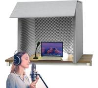 Cabina de grabación insonorizada con espuma de alta densidad, escudo absorbente vocal portátil para podcasting y voces en off