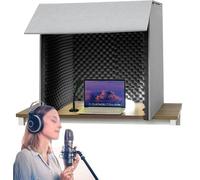 Cabina de grabación insonorizada con espuma de alta densidad, escudo absorbente vocal portátil para podcasting y voces en off