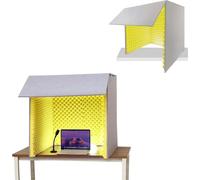 Cabina de grabación portátil que reduce el ruido, ideal for equipos con micrófono, podcasts, canto, videojuegos y retransmisiones(Yellow)