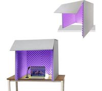 Cabina de grabación portátil que reduce el ruido, ideal for equipos con micrófono, podcasts, canto, videojuegos y retransmisiones(Purple)