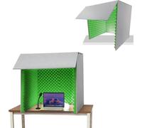 Cabina de grabación portátil que reduce el ruido, ideal for equipos con micrófono, podcasts, canto, videojuegos y retransmisiones(Green)